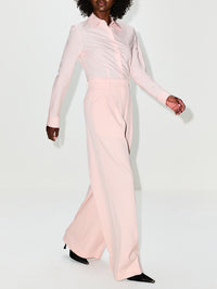 Pleated Trouser,ANOTHER TOMORROW,LOTUS PINK,Image 3