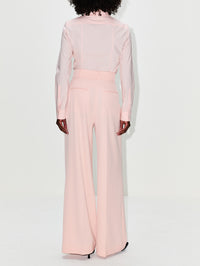 Pleated Trouser,ANOTHER TOMORROW,LOTUS PINK,Image 4