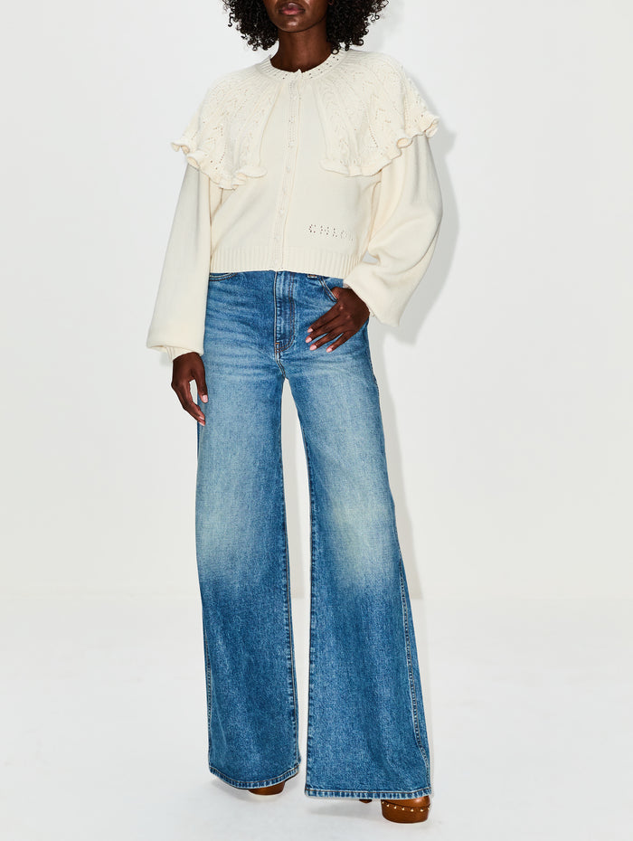 Pointelle Sweater,CHLOÉ,ICONIC MILK,Image 1