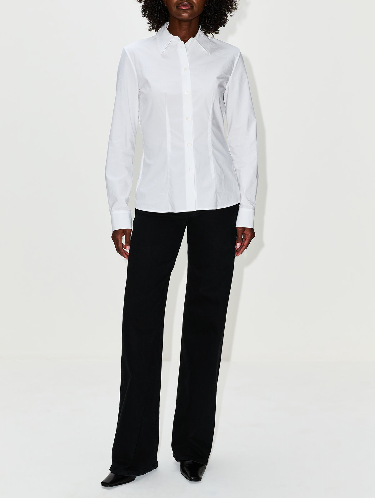 Fitted Blouse,ANOTHER TOMORROW,WHITE,Image 2