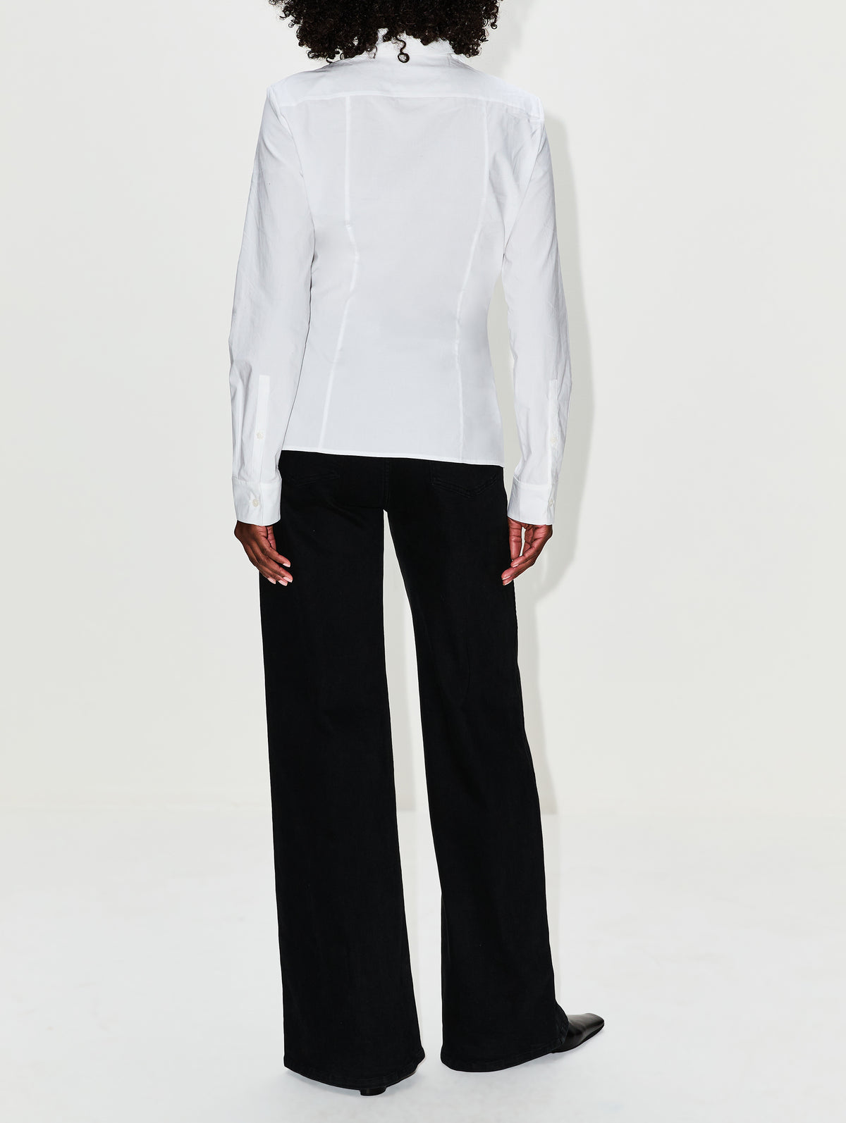 Fitted Blouse,ANOTHER TOMORROW,WHITE,Image 3