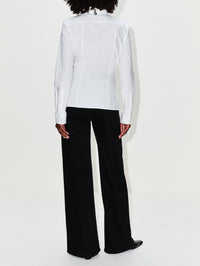Fitted Blouse,ANOTHER TOMORROW,WHITE,Image 3
