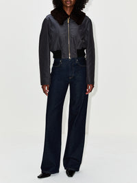 Aviator Jacket,ALAIA,ANTHRACITE,Image 2