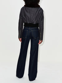 Aviator Jacket,ALAIA,ANTHRACITE,Image 3