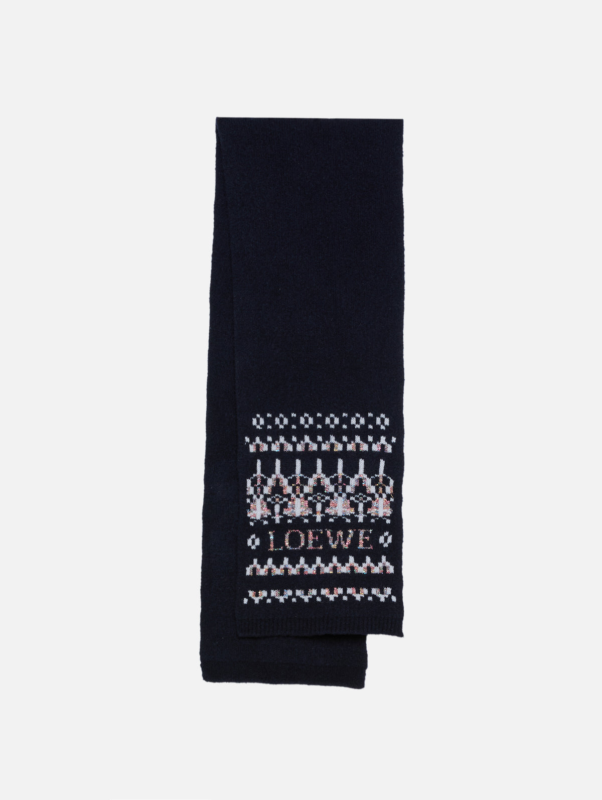 Printed Scarf,LOEWE,NAVY/MULTI,Image 1