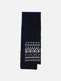 Printed Scarf,LOEWE,NAVY/MULTI,Image 1