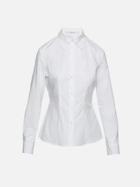 Fitted Blouse,ANOTHER TOMORROW,WHITE,Image 1