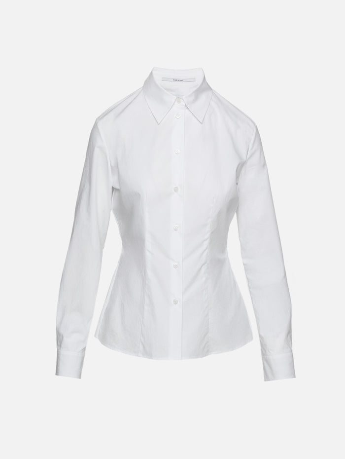 Fitted Blouse,ANOTHER TOMORROW,WHITE,Image 1
