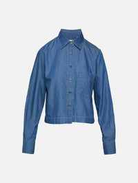 Cropped Classic Shirt,CLOSED,DARK BLUE,Image 1