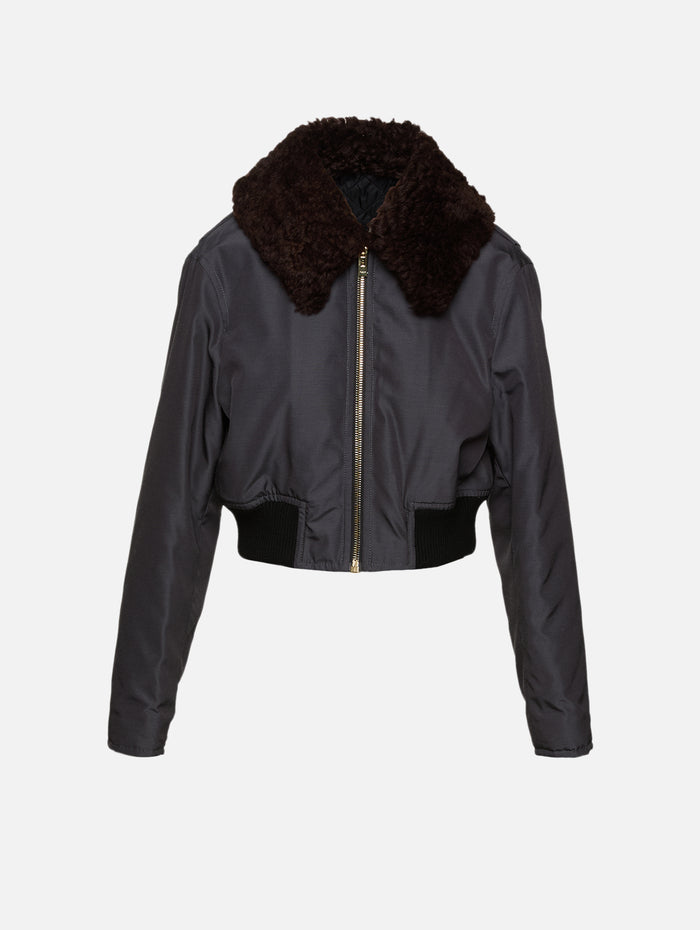 Aviator Jacket,ALAIA,ANTHRACITE,Image 1