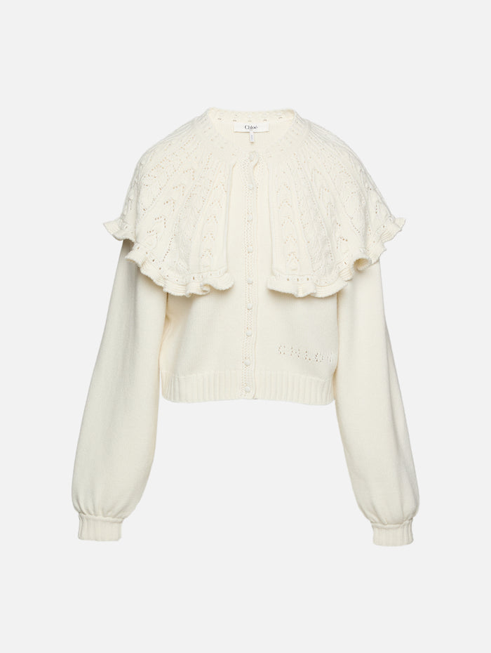 Pointelle Sweater,CHLOÉ,ICONIC MILK,Image 1
