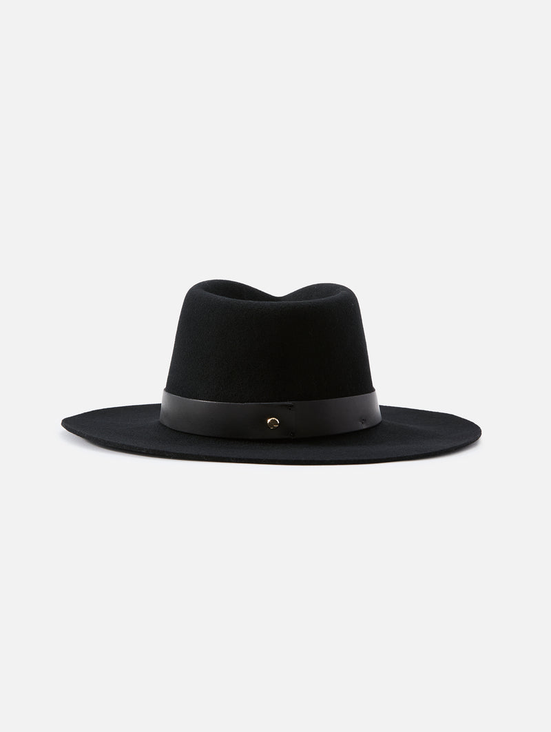 Janessa Leone Wool‎ Fedora Hat Black Packable Size Medium New Janessa Leone Luca Packable Hat in BLACK main image 4