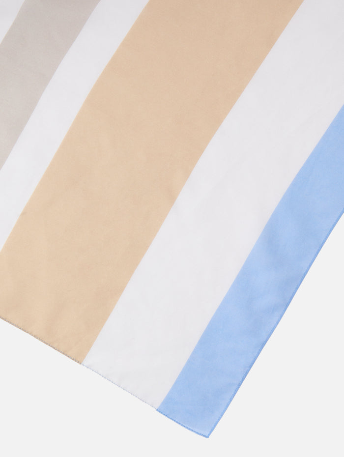 YSL and Stripes Stole,SAINT LAURENT,KAKI BEIGE BLUE,Image 1