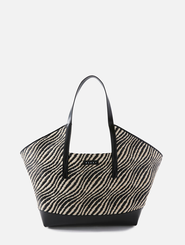 Wavy Tote,MARNI,BLACK,Image 1
