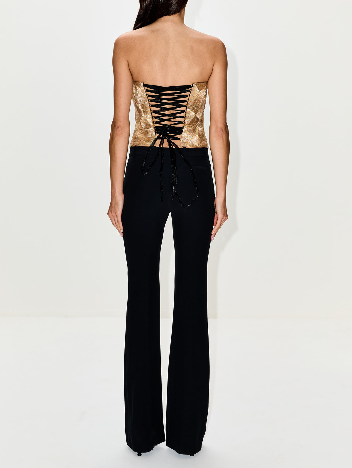 Strapless Bustier Top,CAROLINA HERRERA,GOLD,Image 3