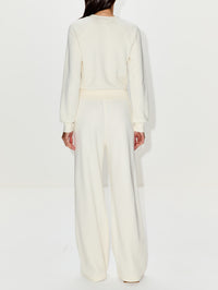 Oversized Wide Leg Pant,ÉTERNE,CREAM,Image 3