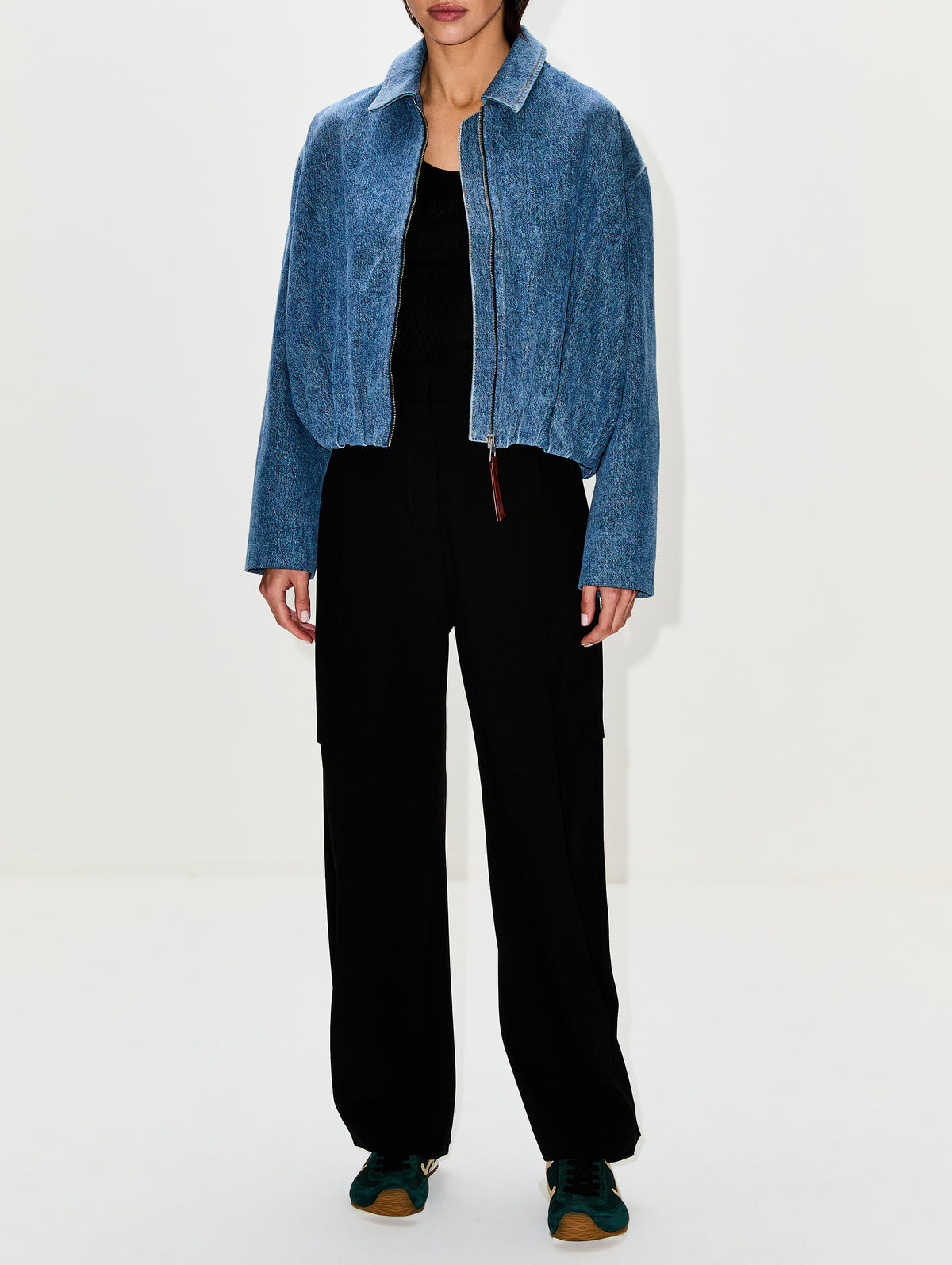 Draped Denim Jacket,LOEWE,INDIGO BLUE,Image 2