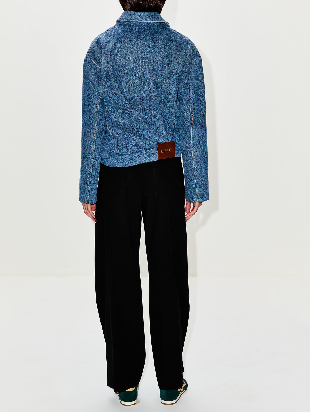 Draped Denim Jacket,LOEWE,INDIGO BLUE,Image 3