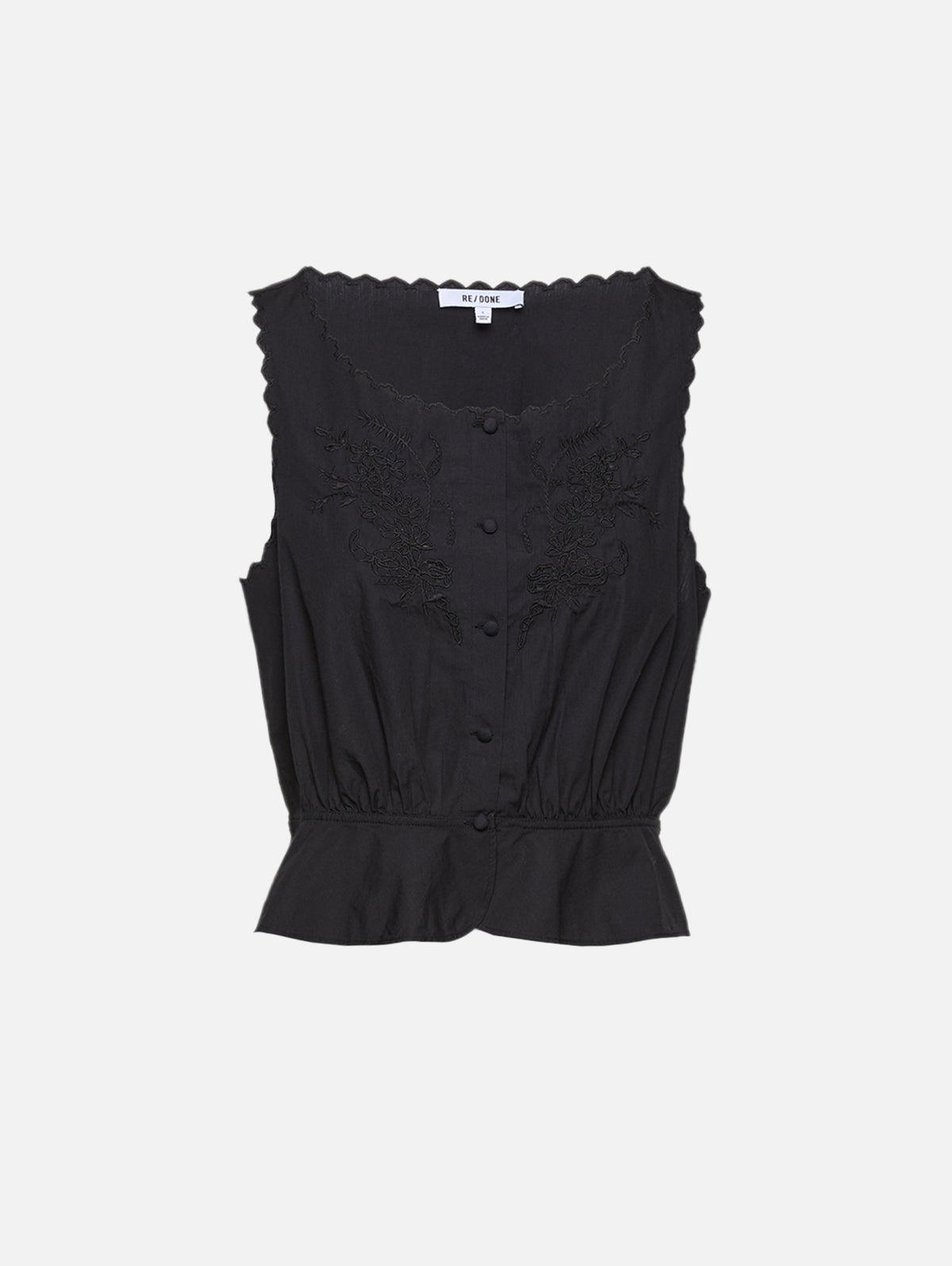Jerry Tank Blouse,RE/DONE,BLACK,Image 2