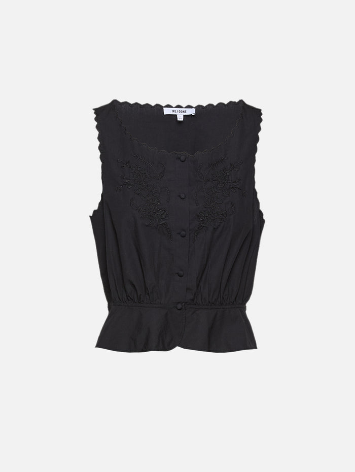 Jerry Tank Blouse,RE/DONE,BLACK,Image 1