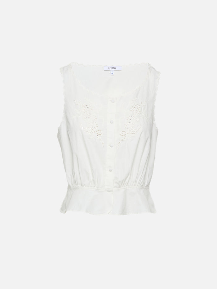 Jerry Tank Blouse,RE/DONE,VINTAGE WHITE,Image 1