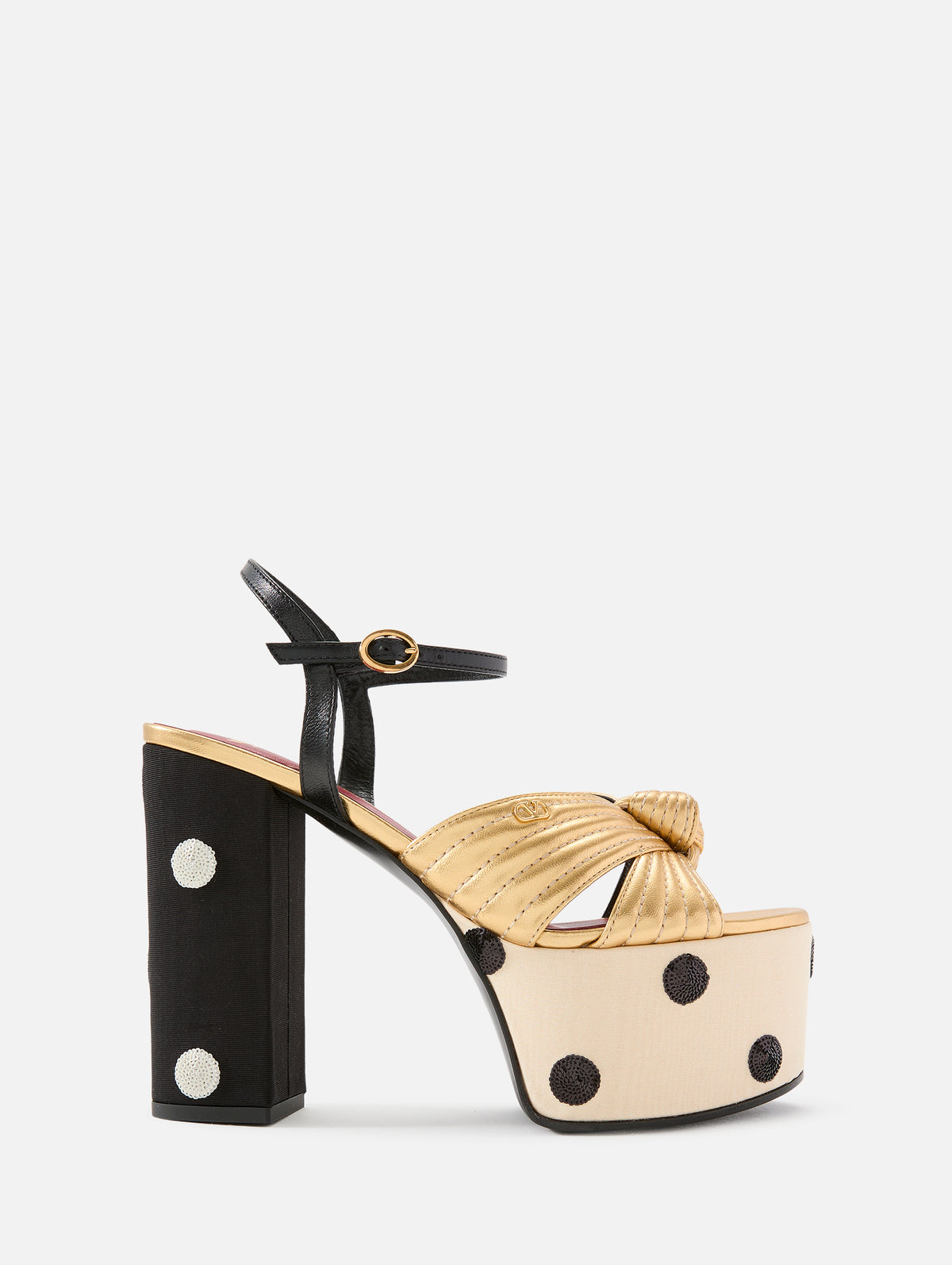 Crasher Platform Heel,VALENTINO GARAVANI,SOFT GOLD,Image 1