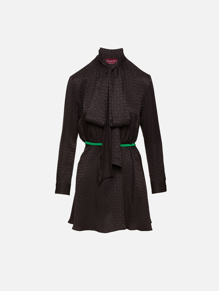 Horsebit Dress,GUCCI,DEEP CHOCOLATE,Image 1