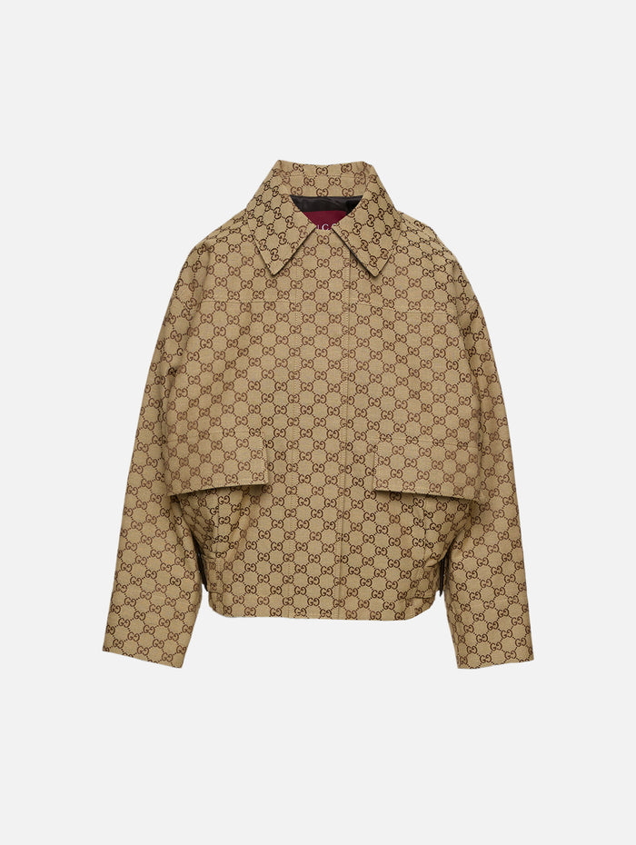 Canvas GG Bomber,GUCCI,CAMEL/EBONY,Image 1