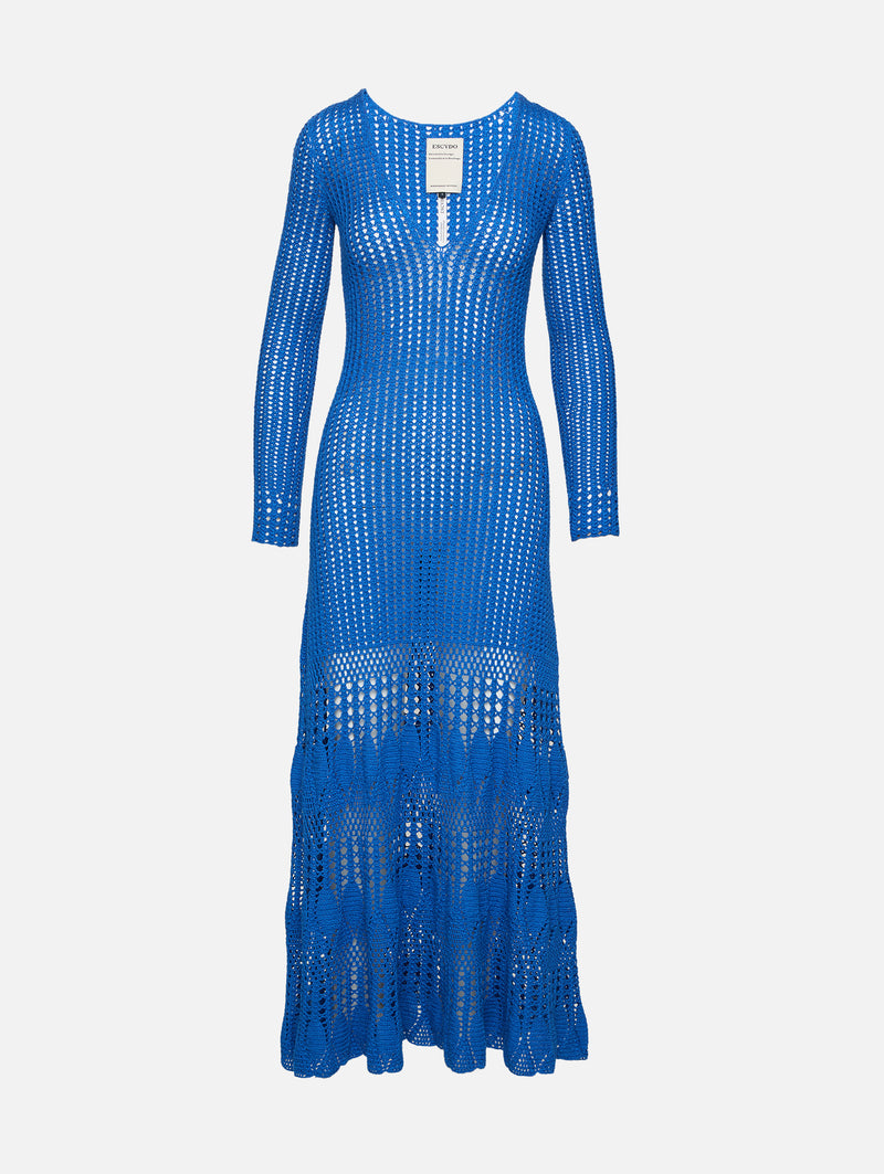 ESCVDO | Women's | Reflejo Midi Dress | STEEL BLUE Dress DAY