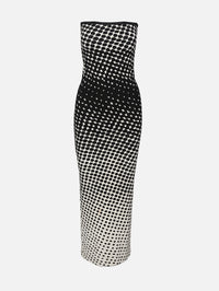 Halftone Wiggle Dot Column Dress,CHRISTOPHER JOHN ROGERS,BLACK MULTI,Image 1