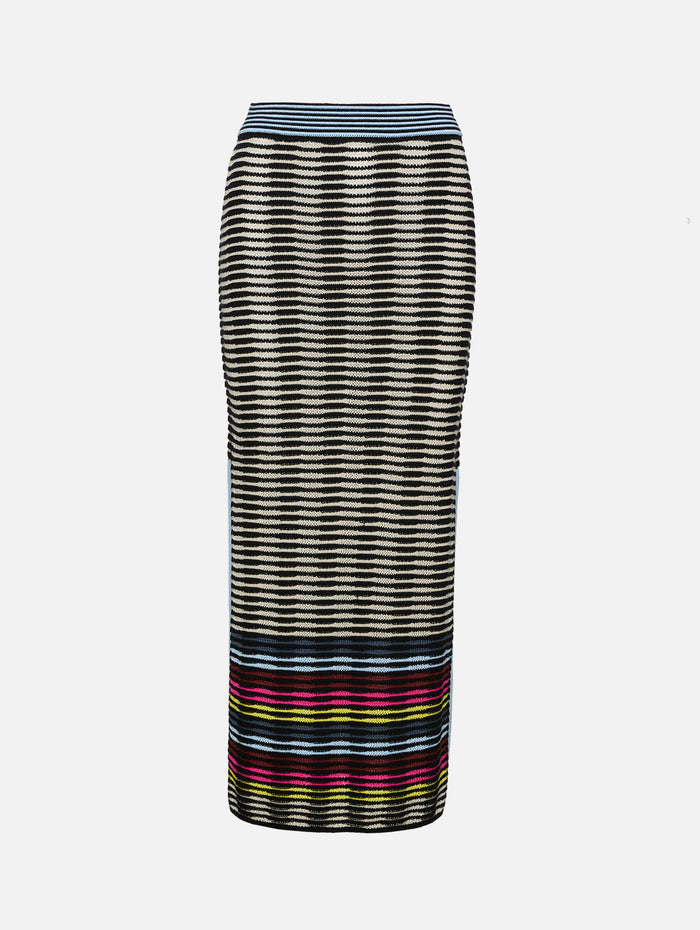 Wave Knit Skirt,CHRISTOPHER JOHN ROGERS,BLACK MULTI,Image 1