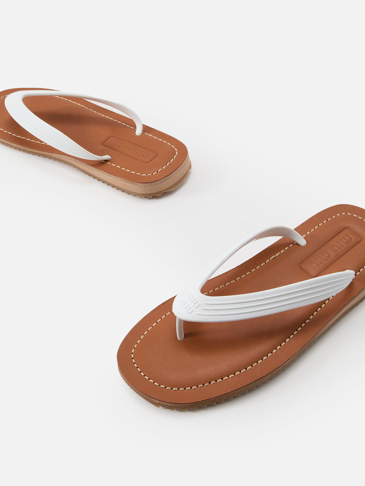 Infradito Flip Flop,MIU MIU,BIANCO,Image 2