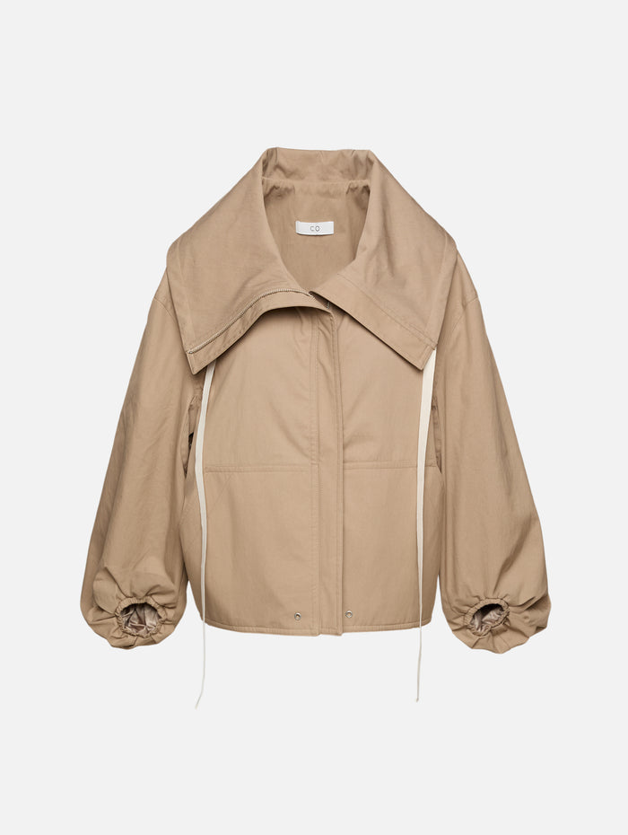 Rolled Collar Jacket,CO,CAMEL,Image 1