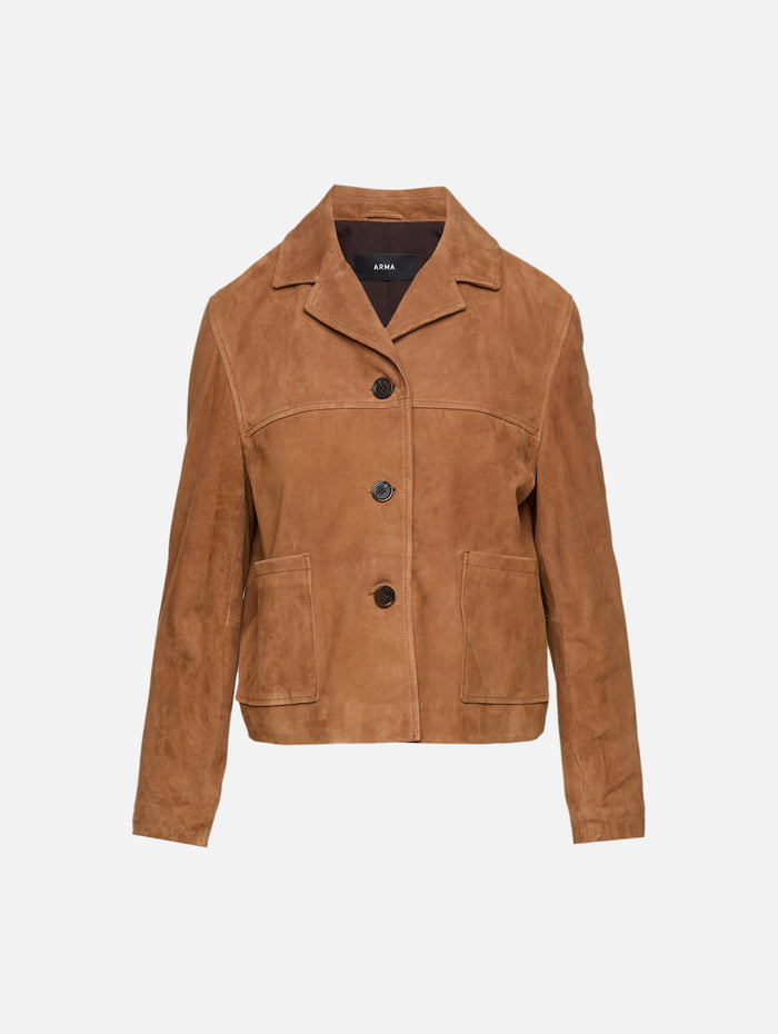Lotus Suede Jacket,ARMA,WHISKEY,Image 1