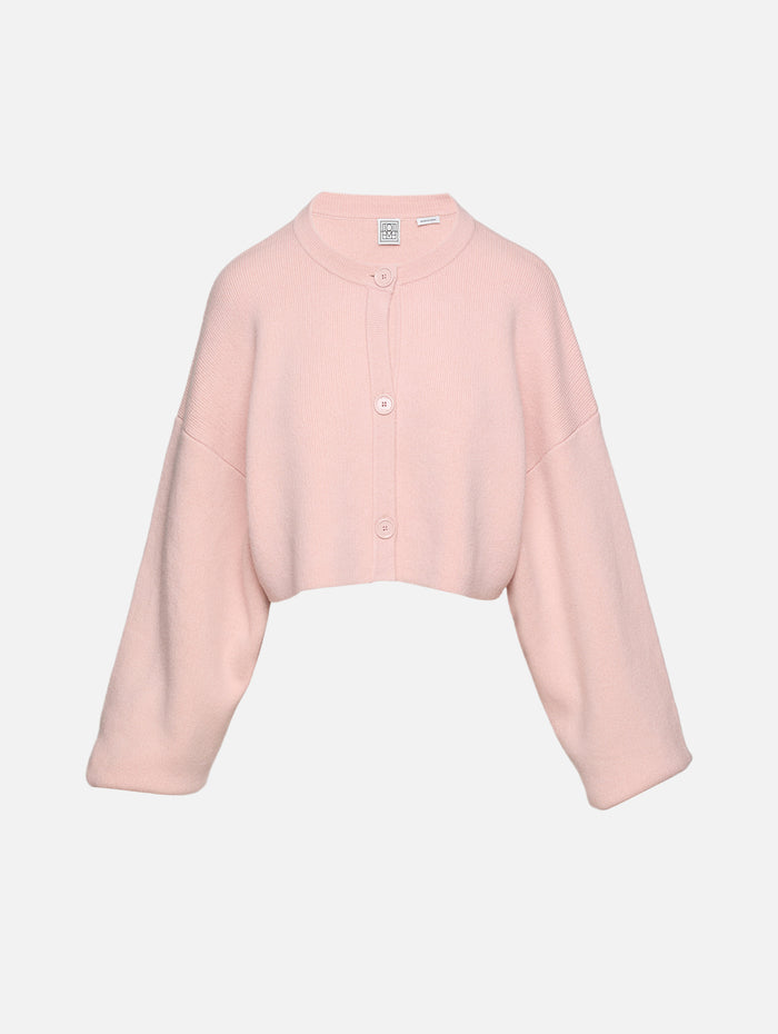 Cropped Oversized Cardigan,TOTÉME,FLAMINGO,Image 1