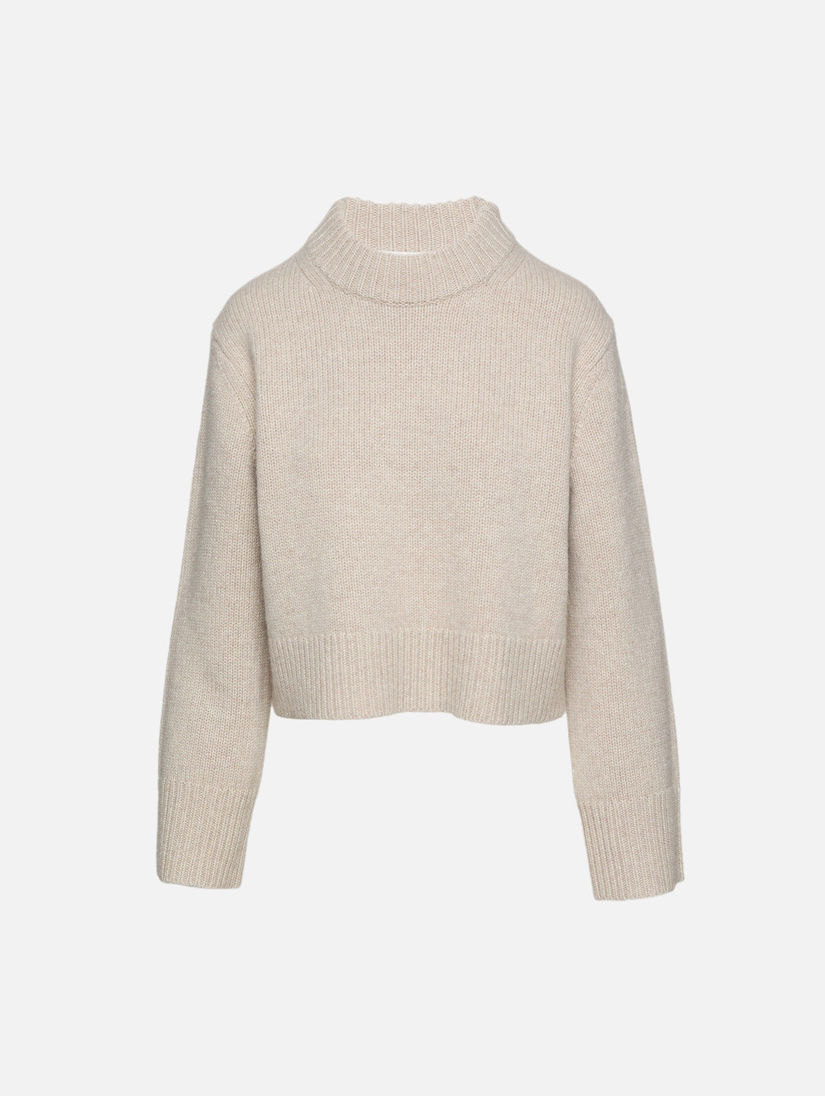 Cropped Oversized Sweater,CO,BEIGE MELANGE,Image 1