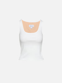 Low Scoop Tank Top,AMBROSE,WHITE,Image 1