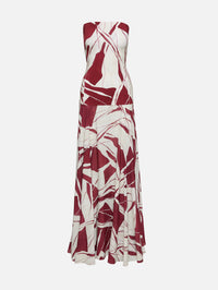 SILVIA TCHERASSI | Women's | Muriel Dress | BEIGE BURGUNDY GOWN SILVIA TCHERASSI | Women's | Muriel Dress | BEIGE BURGUNDY GOWN