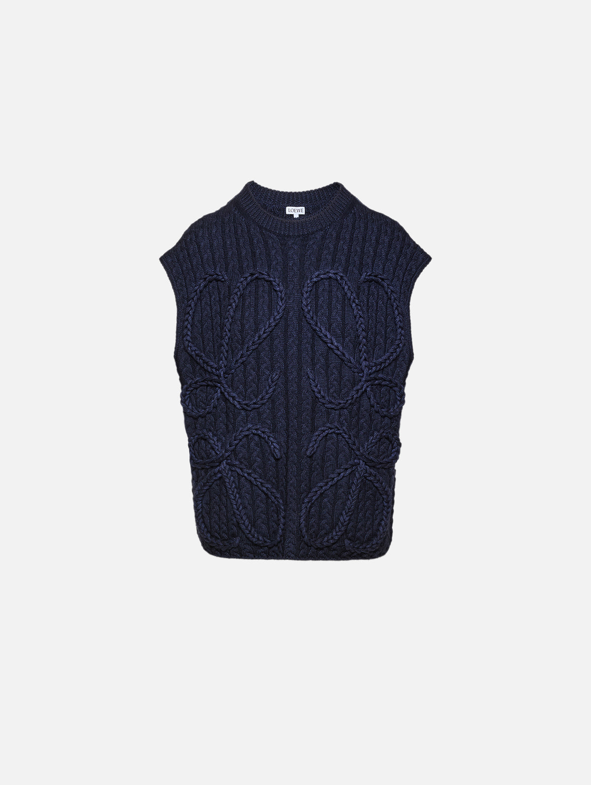 Logo Knit Vest,LOEWE,NAVY BLUE,Image 1