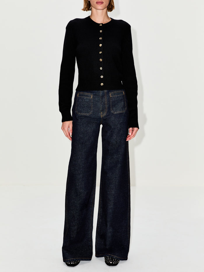 Everheart Cardigan,KHAITE,BLACK,Image 1