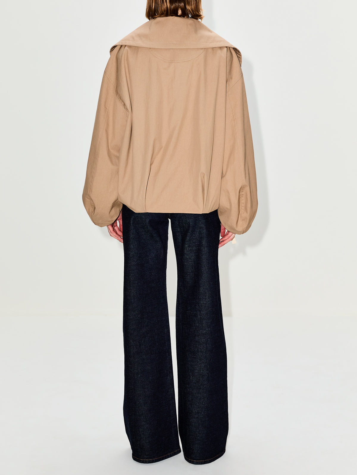 Rolled Collar Jacket,CO,CAMEL,Image 3