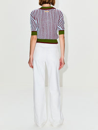 Cropped Polo Top,MARNI,LIGHT BLUE,Image 3