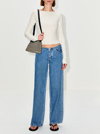 Boatneck Top,ÉTERNE,CREAM,Image 2