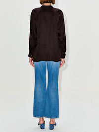 Horsebit Blouse,GUCCI,DEEP CHOCOLATE,Image 3