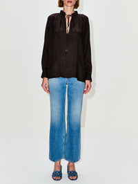 Horsebit Blouse,GUCCI,DEEP CHOCOLATE,Image 2