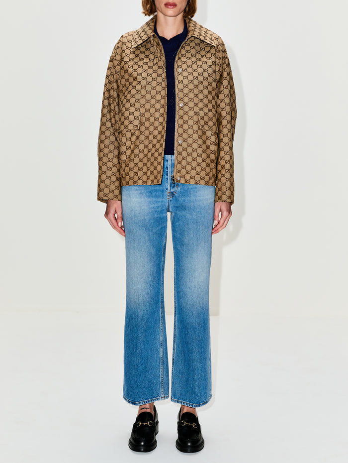 Canvas GG Bomber,GUCCI,CAMEL/EBONY,Image 1