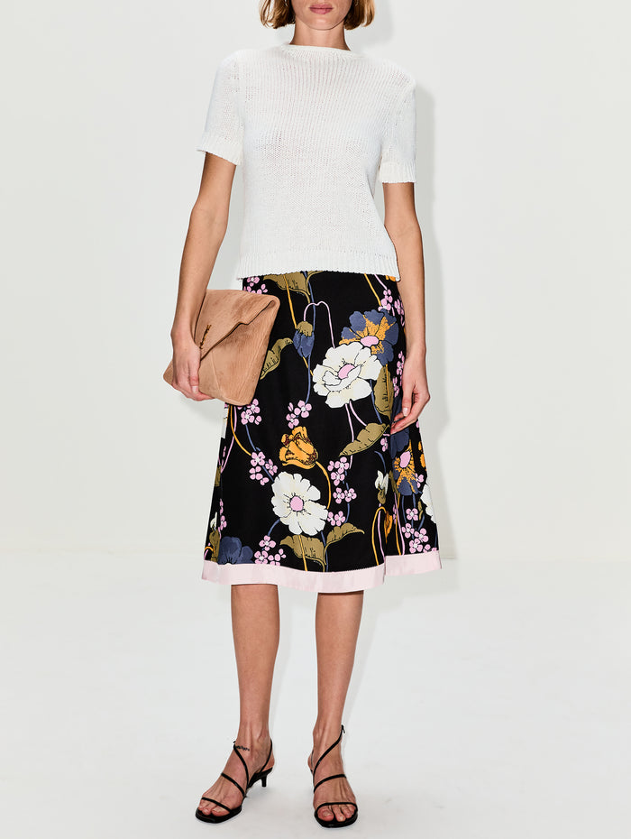 Tie Waist Skirt,MARNI,BLACK,Image 1