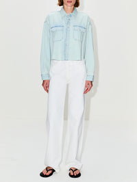 Camper Crop Shirt,RE/DONE,BLEACH DISTRESS,Image 2