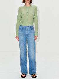Slim Cashmere Cardigan,RE/DONE,MELON,Image 2