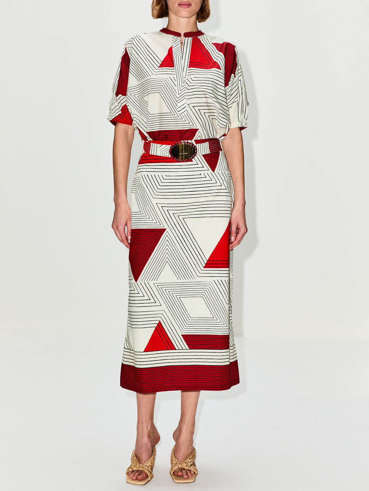 Atira Skirt,SILVIA TCHERASSI,ROUGE GEOMETRIC,Image 2